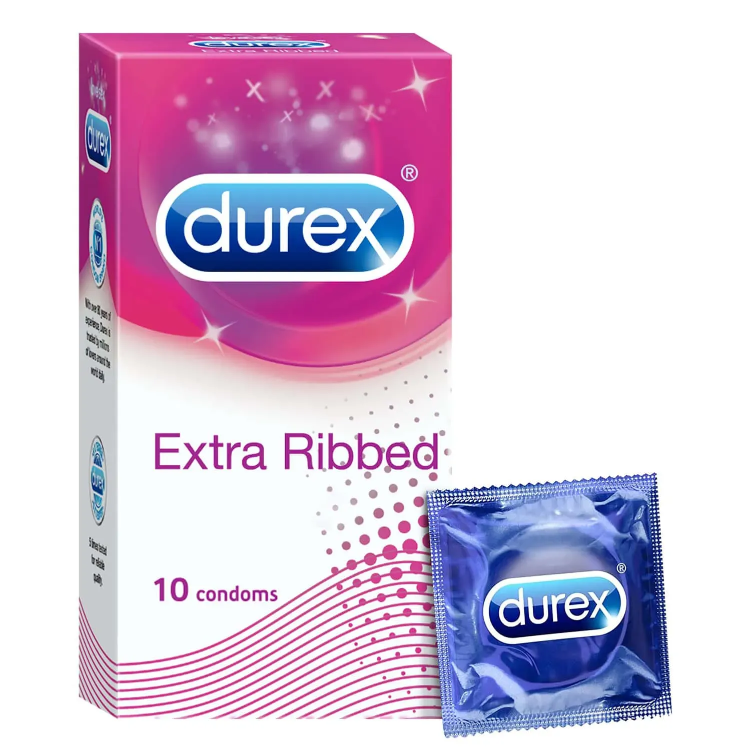 Durex Extra Ribbed - 10 Condoms