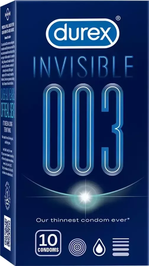 Durex 003 Invisible Super Ultra Thin Condoms - 10 pcs
