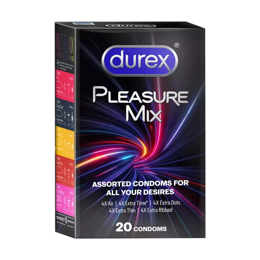 Durex Pleasure Mix 5 In 1 Pack | Assorted Condoms - 20 pcs