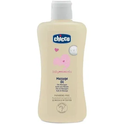 Chicco Baby Moments Oil 200ml bottle for baby massage and moisturizing