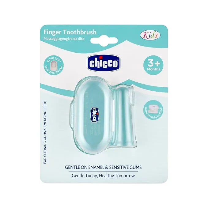 Chicco Finger Toothbrush for babies 3 months plus silicone brush