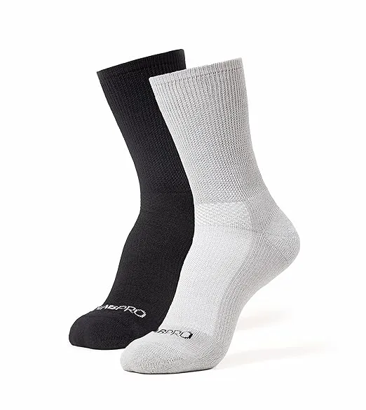 Diabetic Care Bamboo Modern Socks for Men and Women - Black and Light Grey Free Size Pair