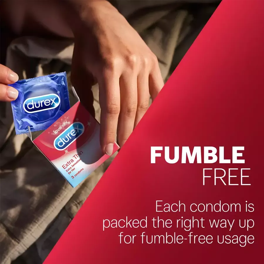 Durex Extra Thin condoms 3 pack box