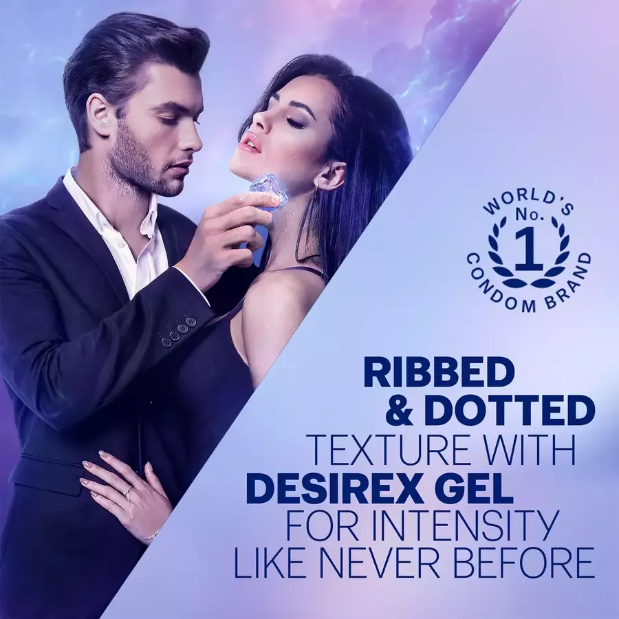Durex Intense Stimulating Condoms with Desirex Gel - 10 pack box