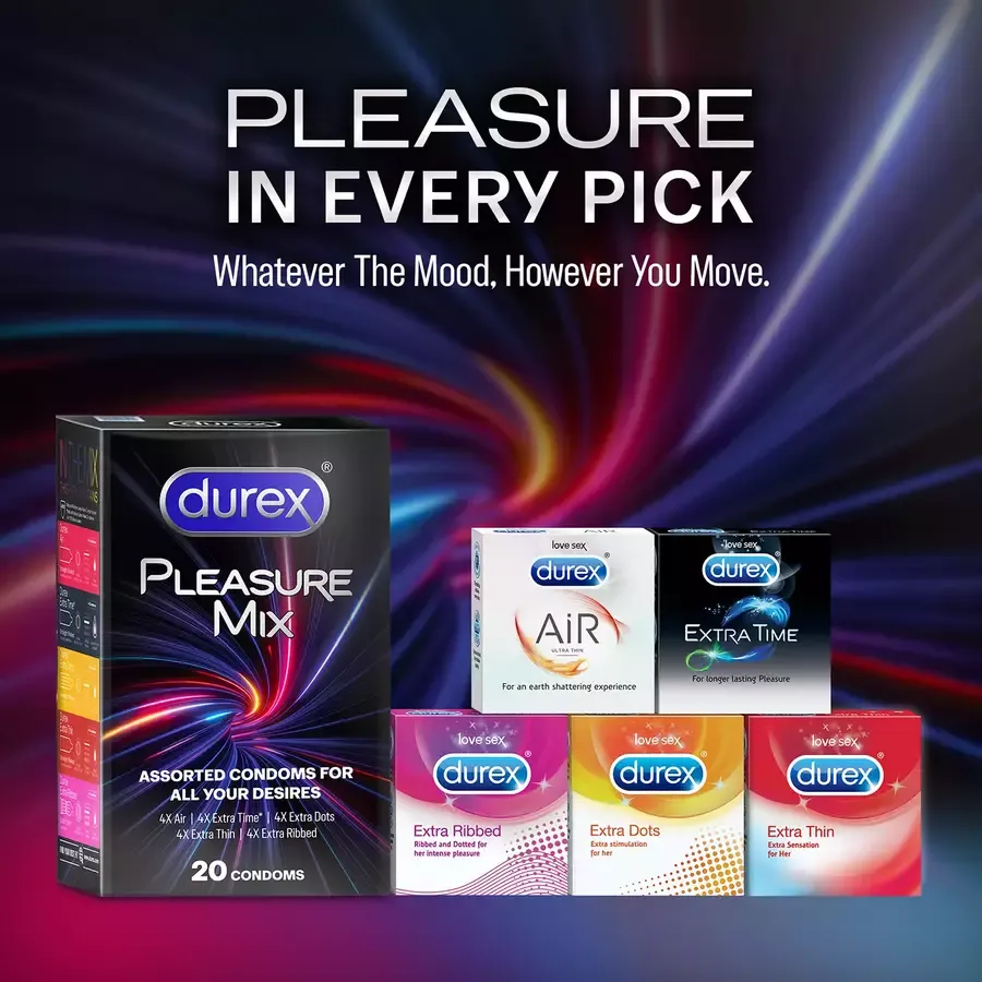 Durex Pleasure Mix 5 in 1 Pack - 20 assorted condoms