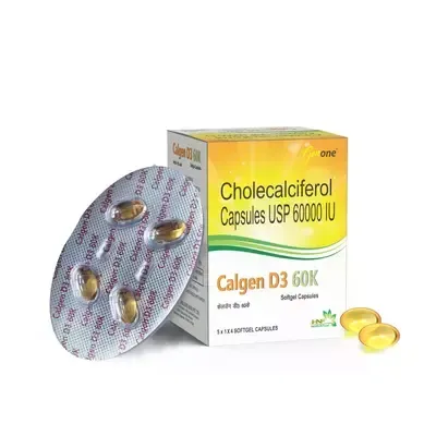 Genone Calgen D3 60K Vitamin D3 20 capsules supplement pack