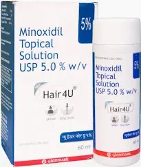 Hair 4U 5% Solution minoxidil topical hair regrowth treatment bottle