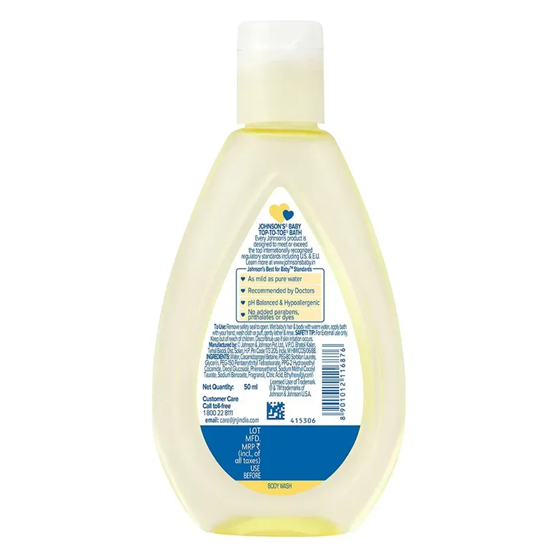 Johnson's Baby Top to Toe Bath Wash 500ml bottle on white background
