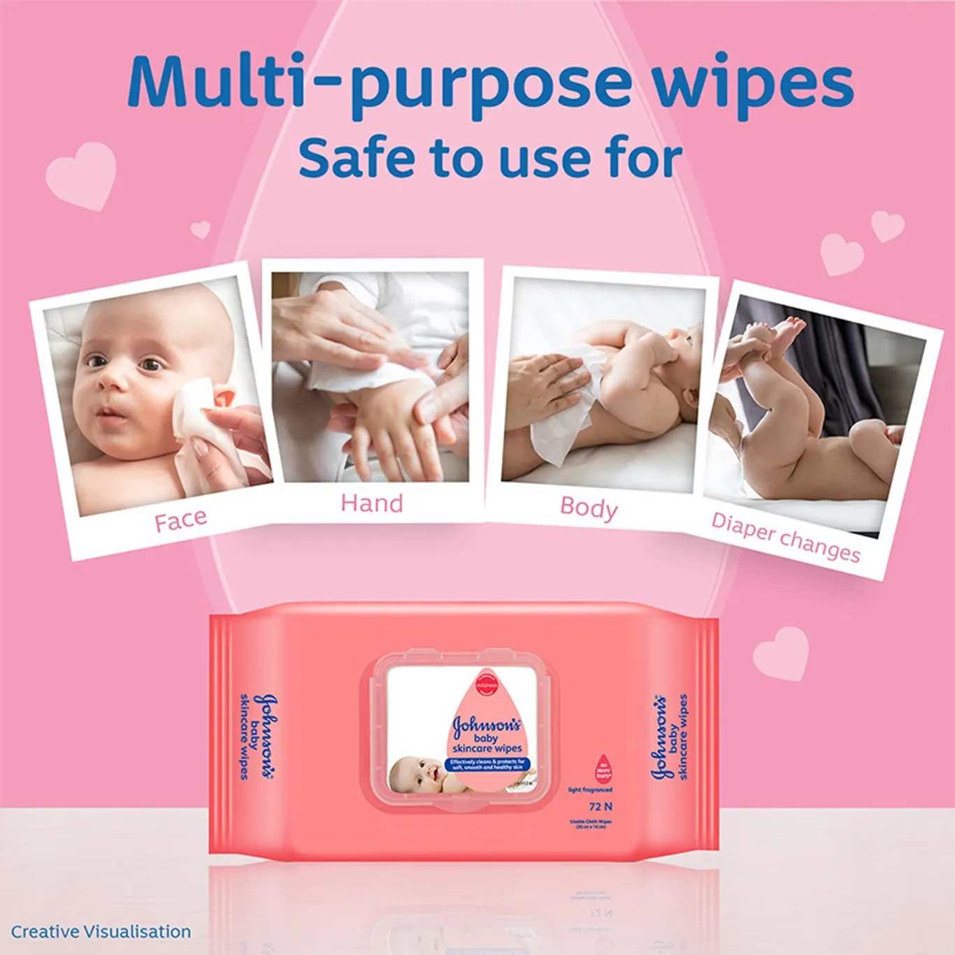 JOHNSON'S Wet Wipes No Alcohol & Soap 3x Moisturizing Lotion 288 Wipes Pack