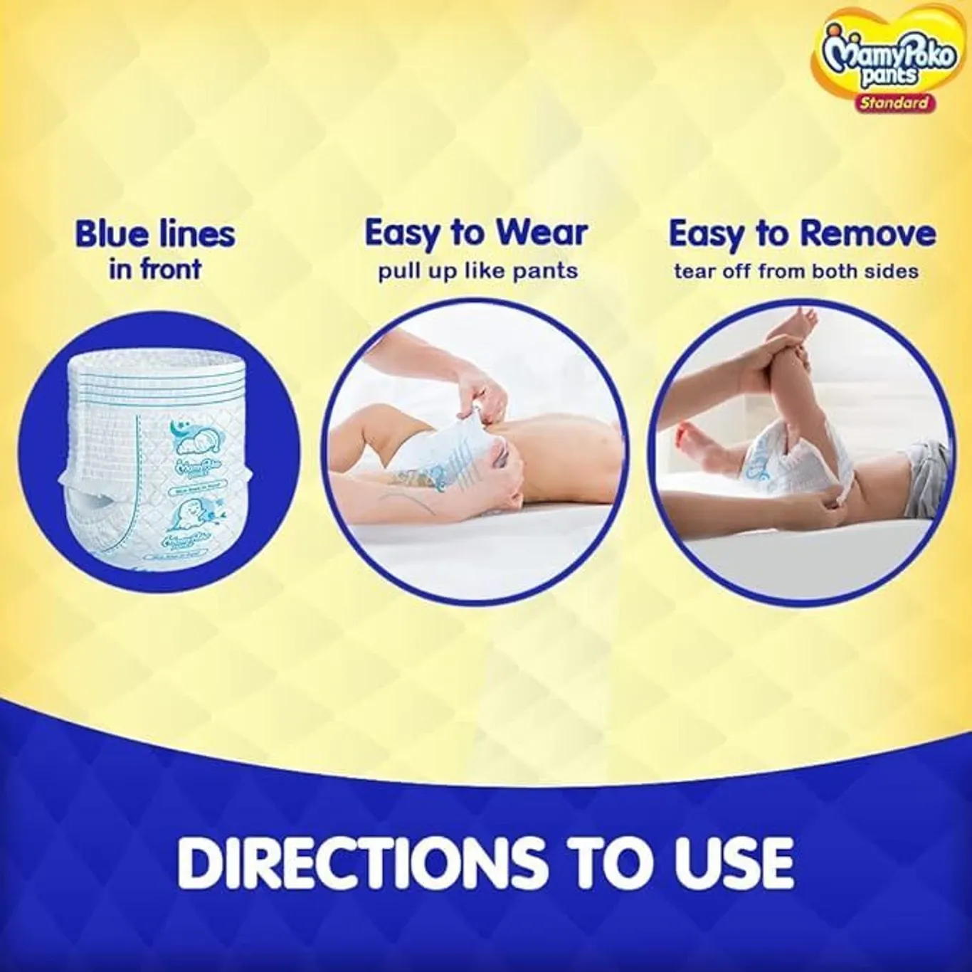 MamyPoko Baby Diapers All Night Absorb Size M 7-12 kg 64 Pcs Pack