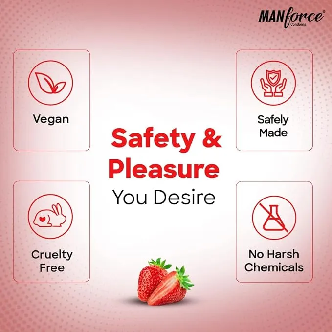 Manforce 1500 Dots Xotic Condom with Flavour Strawberry