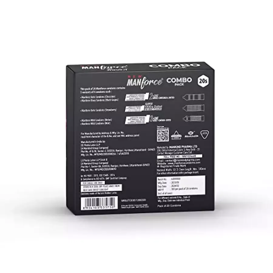Manforce Combo Pack 20 condoms assorted flavors