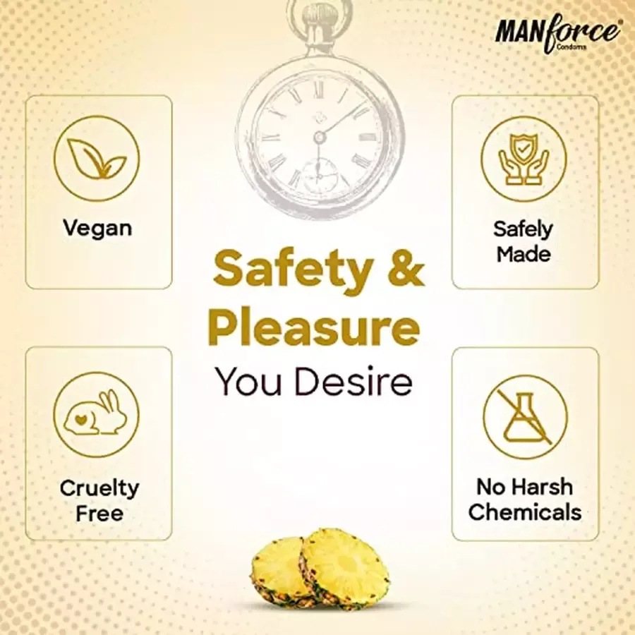 Manforce Overtime Pineapple Flavoured Condoms pack of 10