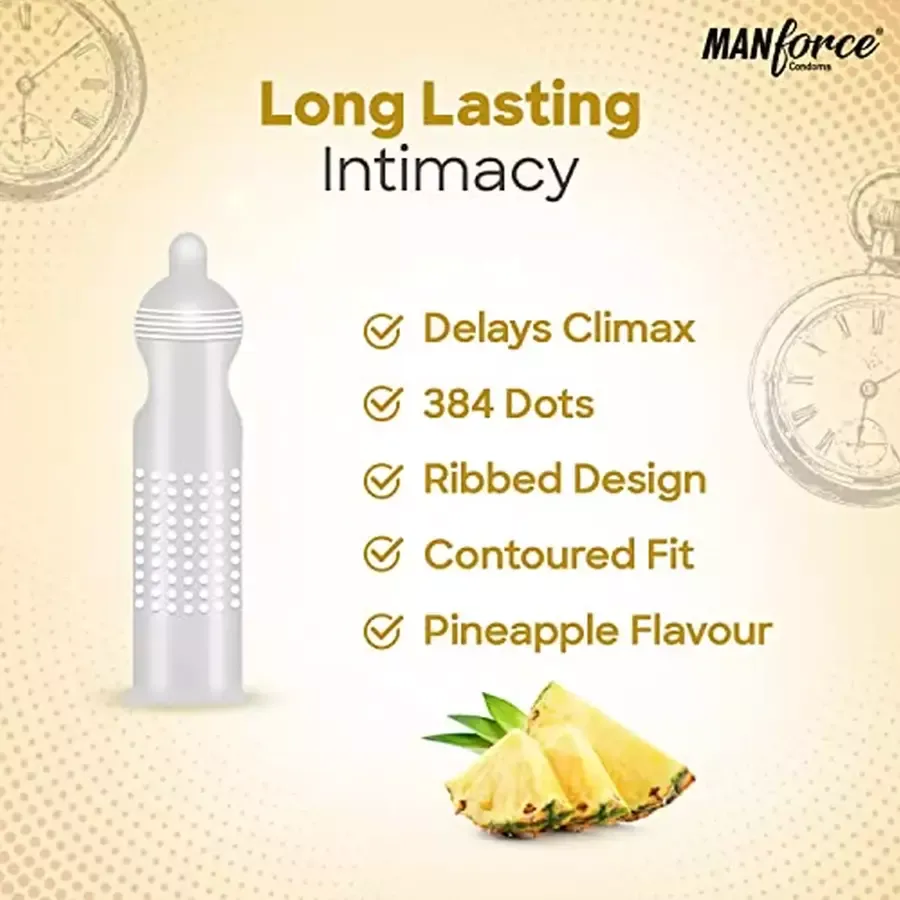 Manforce Overtime Pineapple Flavoured Condoms pack of 10