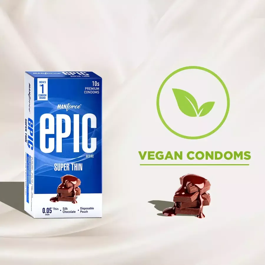 Manforce Epic Desire Super Thin condoms chocolate flavour 10 pack