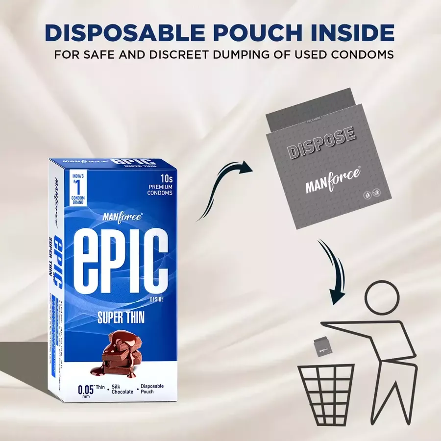 Manforce Epic Desire Super Thin condoms chocolate flavour 10 pack