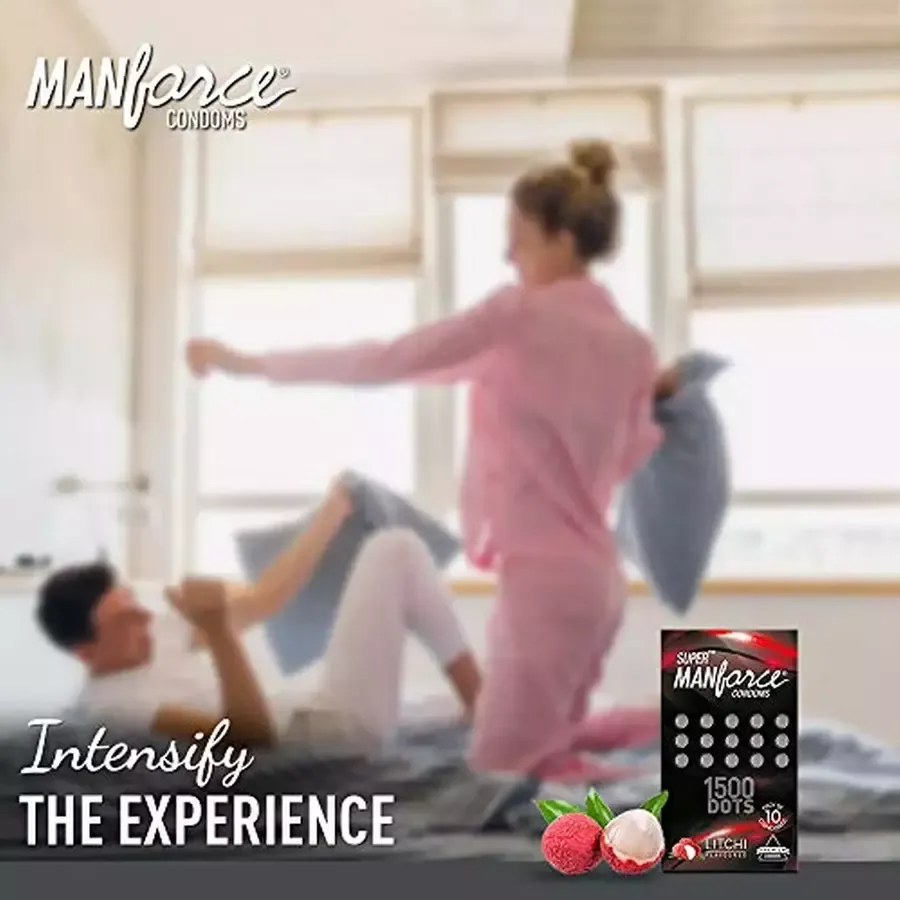 Manforce Extra Dotted Condoms Litchi Flavoured 20 pcs pack