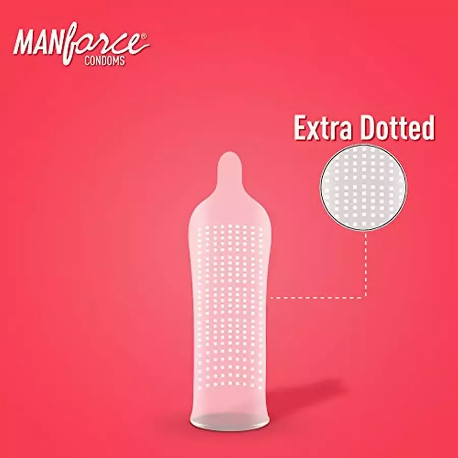Manforce Extra Dotted Condoms Litchi Flavoured 20 pcs pack