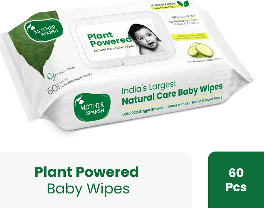 Mother Sparsh Baby Wipes 72 count pack for gentle baby cleansing