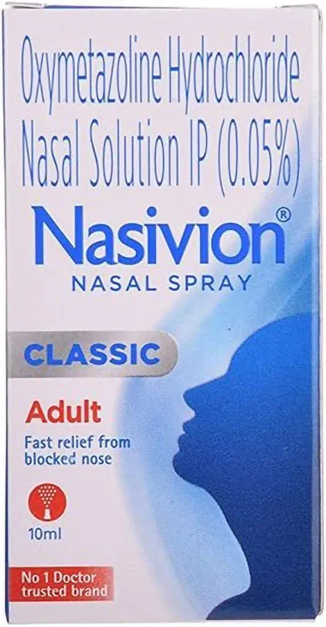 Nasivion Adult Nasal Spray 0.05% oxymetazoline nasal spray bottle