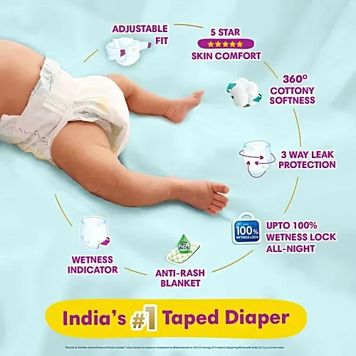 Pampers New Baby Premium Taped Diapers for newborns up to 5 kg, 72-pack