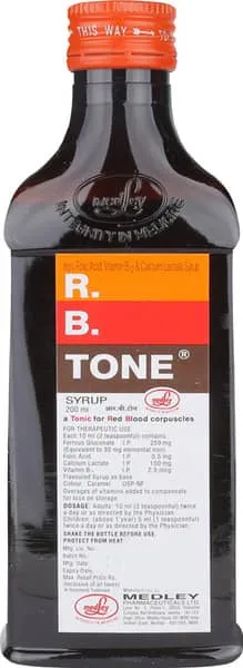 R.B Tone Syrup 200 ml bottle by Mankind Pharma for iron and multivitamin supplement
