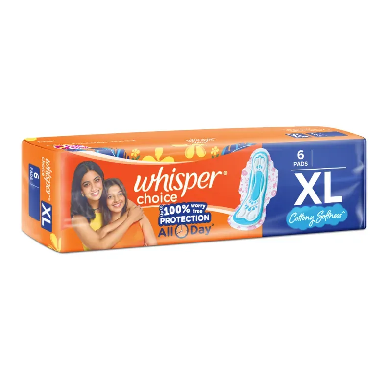 Whisper Choice Wings XL Sanitary Pads 6 Pack