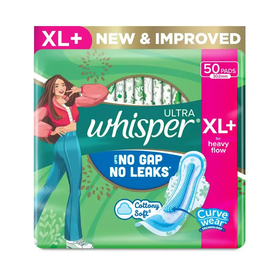 Whisper Ultra Clean Sanitary Pads for Women - 50 pads pack
