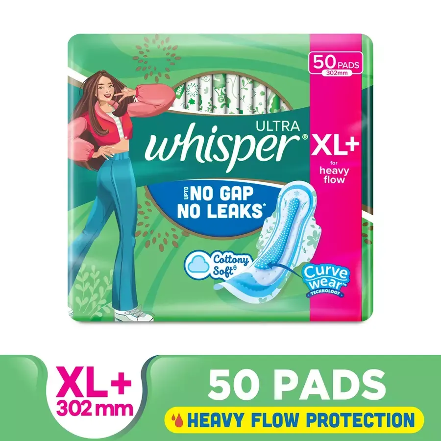 Whisper Ultra Clean Sanitary Pads for Women - 50 pads pack