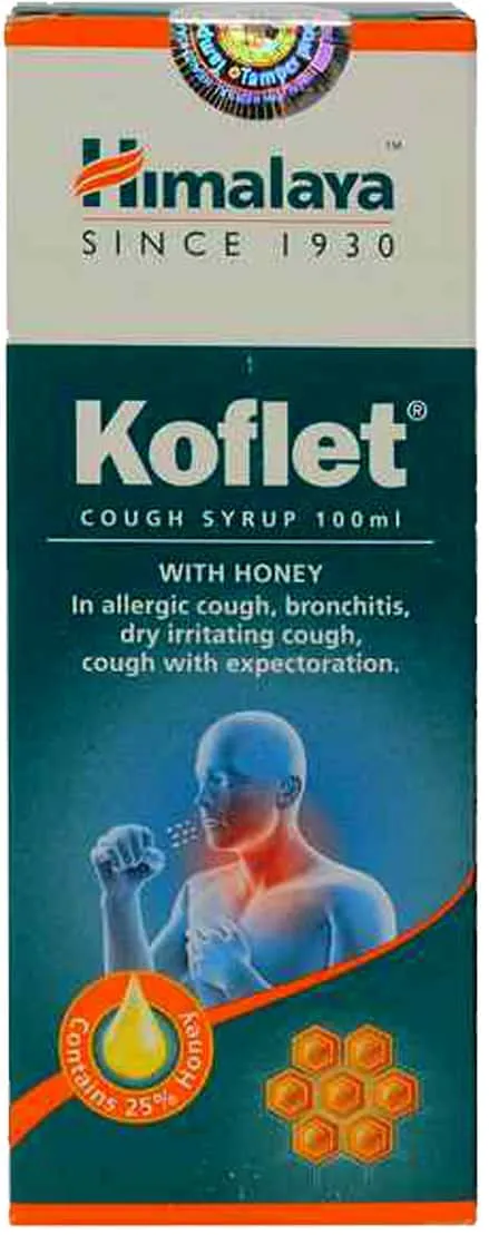HIMALAYA Koflet Cough Syrup for Cough & Throat Relief with 25% Honey