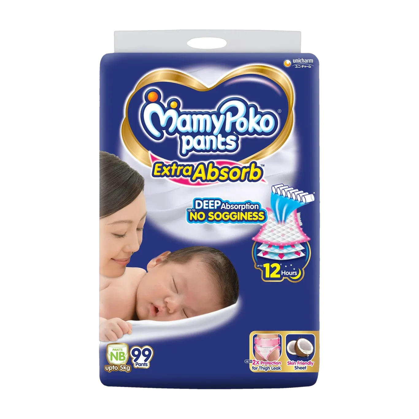 MamyPoko Pants Extra Absorb Baby Diapers - NB(Up To 0-5 kg) 99 pcs