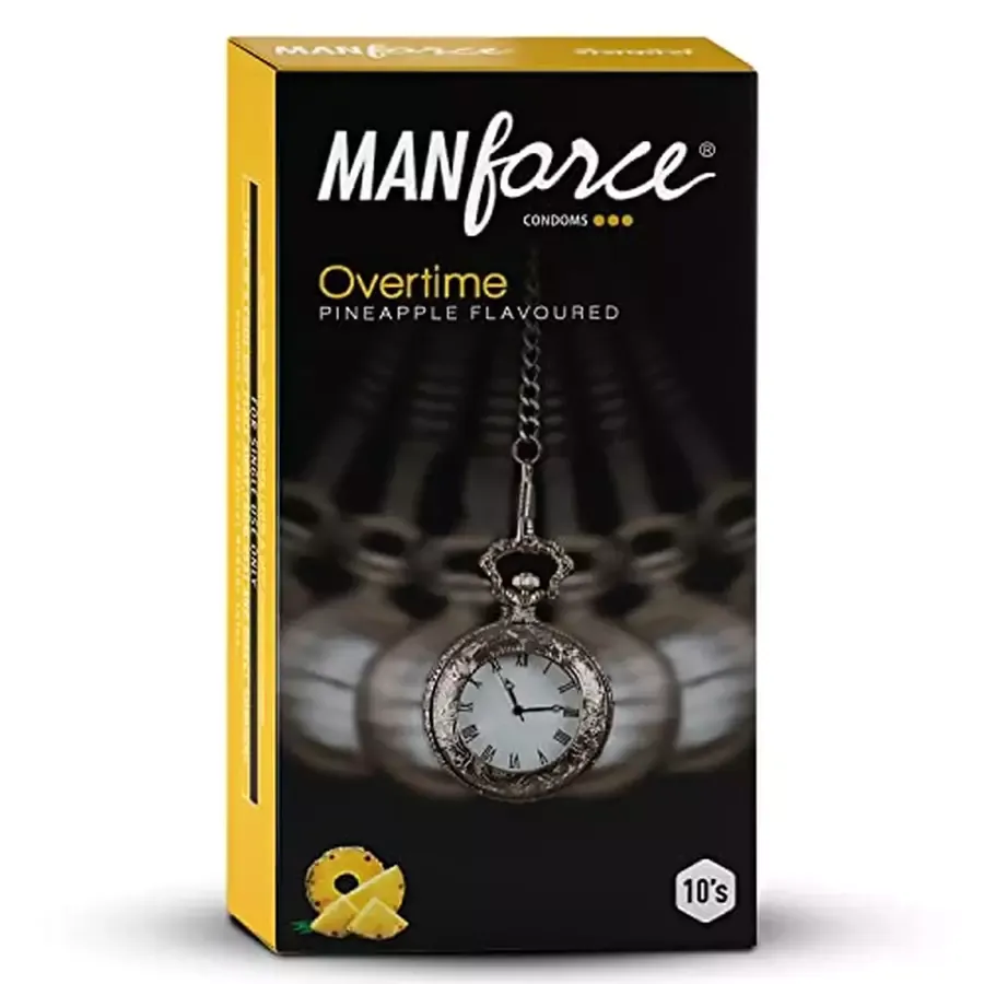 Manforce Condoms Overtime Pineapple Flavoured 10 pcs