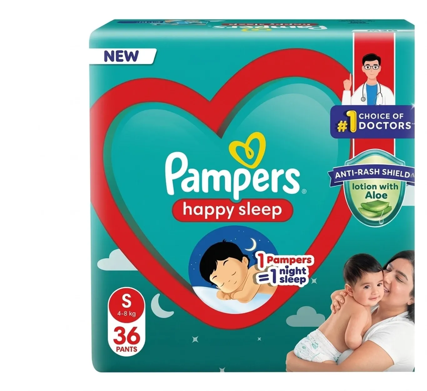 Pampers Diapers Lotion with Aloe Vera - S (36 Pieces)