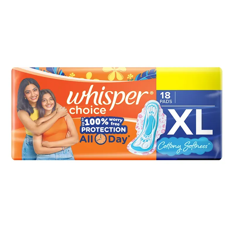 Whisper Choice Wings Sanitary Pads XL Size - 18 pcs